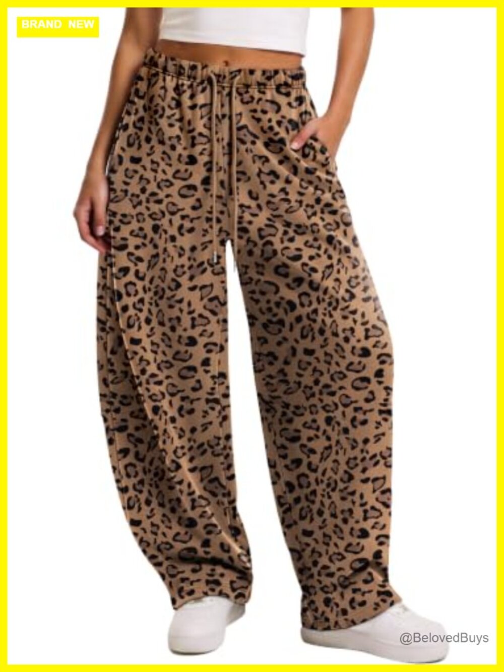 Barrel Sweatpants Womens Wide Leg Baggy Comfy Flowy Drawstring Pockets
